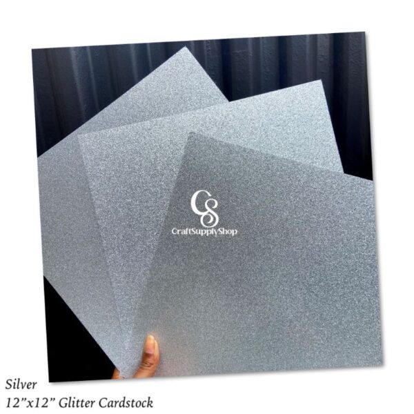 SIlver Glitter Cardstock 300gsm