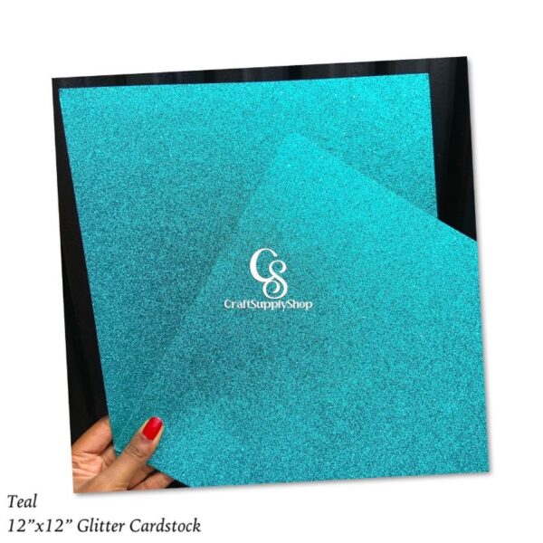 Teal Glitter Cardstock 300gsm