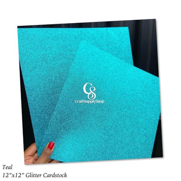 Teal Glitter Cardstock 300gsm