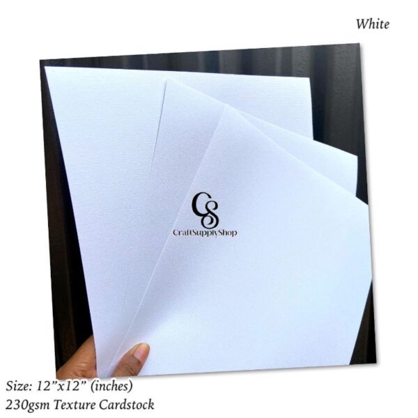 White 230gsm Textured Cardstock