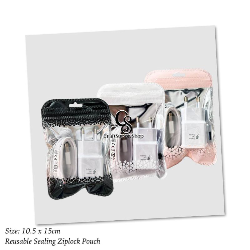 10.5cm x 15cm Reuasable Ziplock Pouch (3) Patterned Holographic Mylar Bags Resealable Odor Proof Bags Holographic Packaging Pouch Bag with Clear Window for Food Storage Eyelash Jewelry Candy Electronics Storage, cables