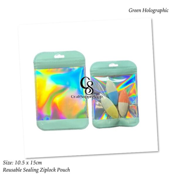 10.5cm x 15CM Holographic Ziplock Pouch for Jewelry, Gadget, Keychain, Resinart, Makeup