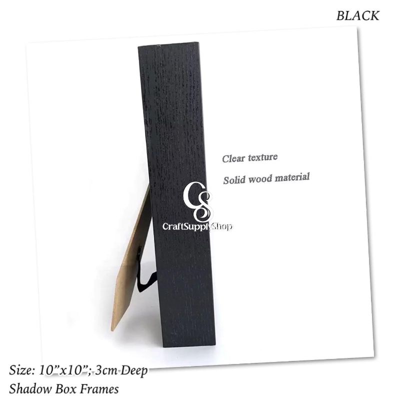 10by10 inch Black Shadow Box Frame 3cm (2) 10x10 inch Black Shadow Box Frame 3cm