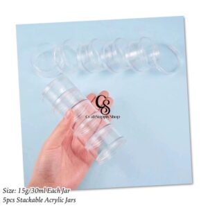 15g 30ml 5pc Stackable acrylic jar bead container