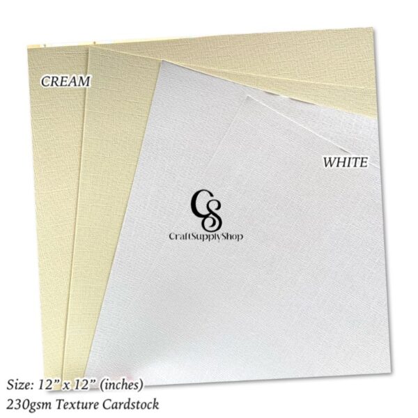 Cream White embossed textured cardstock