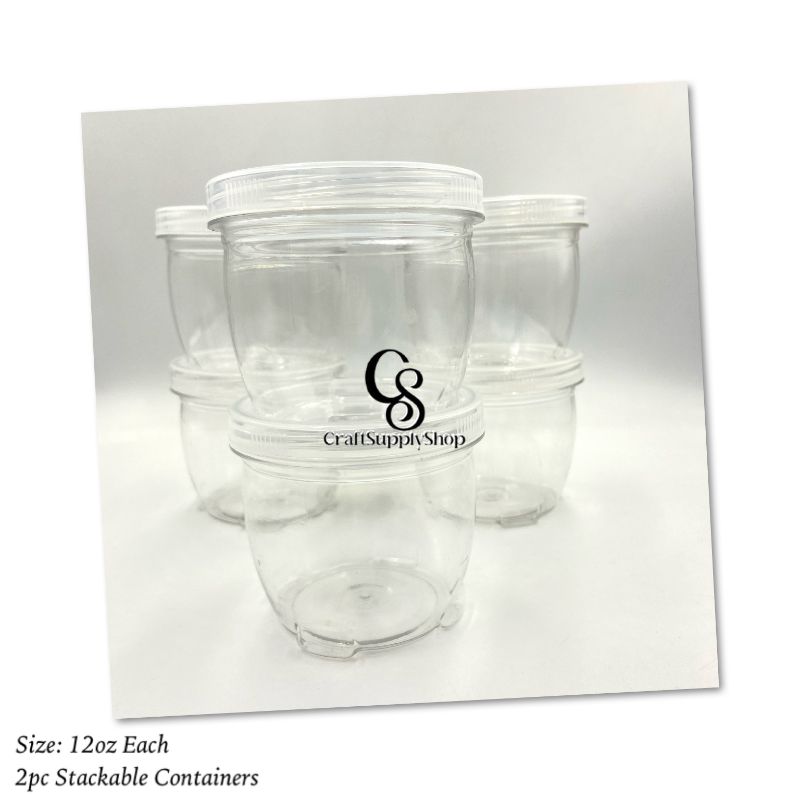2pc 12oz Stackable Sturdy Containers (2) 12oz Stackable Containers - 2pc set