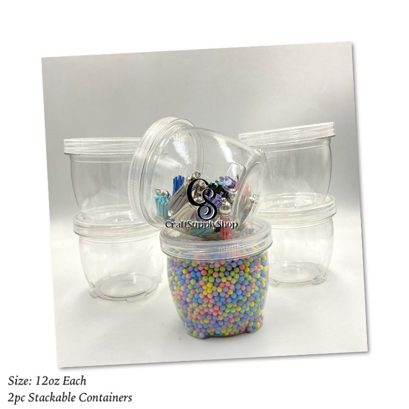 2pc 12oz Stackable Sturdy Containers (7) 12oz Stackable Containers - 2pc set