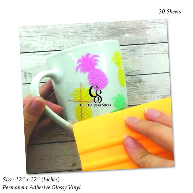 30 Sheets Glossy Permanent Craft Vinyl
