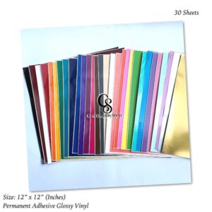 30 Sheets Glossy Permanent Craft Vinyl