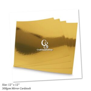 300gsm Mirror Gold Carstock 12 x 12 inches
