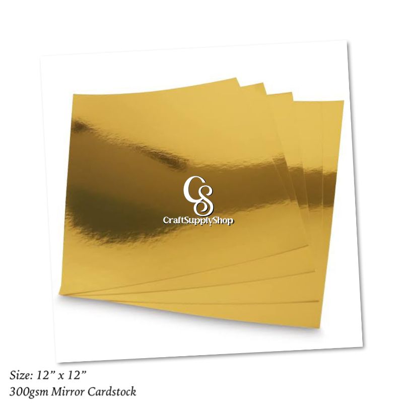 300gsm Mirror Gold Carstock 12 x 12 inches (1) 300gsm Mirror Gold Carstock 12 x 12 inches