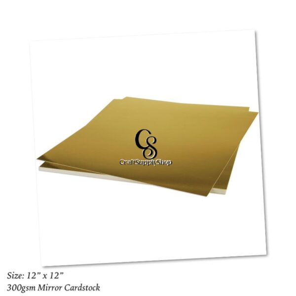 300gsm Mirror Gold Carstock 12 x 12 inches