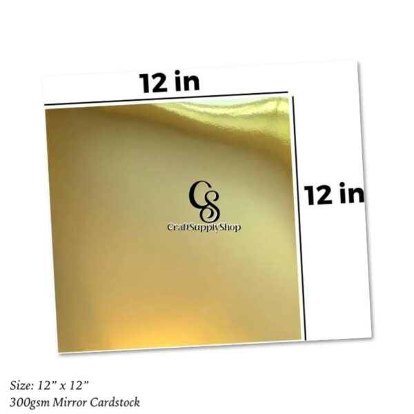 300gsm Mirror Gold Carstock 12 x 12 inches