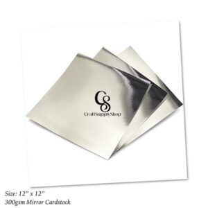 300gsm Mirror Silver Carstock 12 x 12 inches