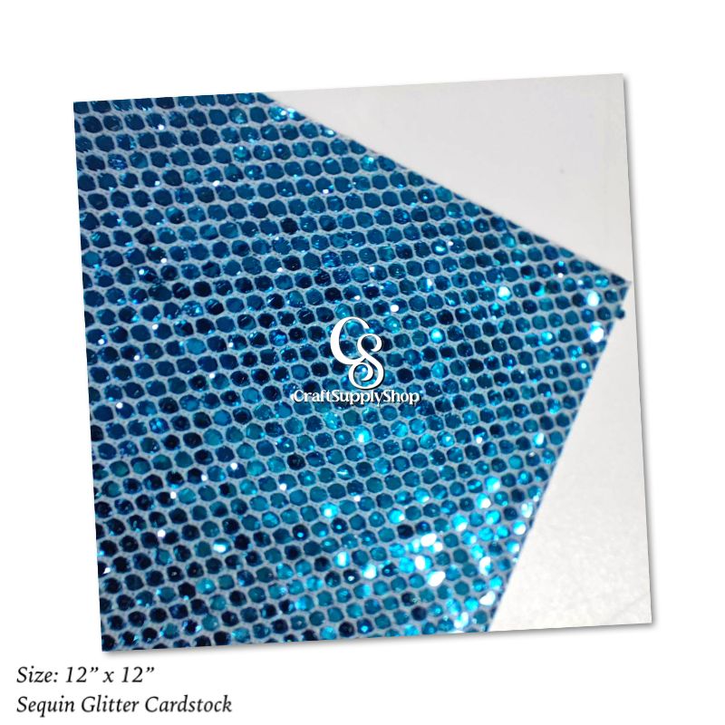 300gsm Royal Blue Sequin Glitter Cardstock (5) 300gsm Royal Blue Sequin Glitter Cardstock