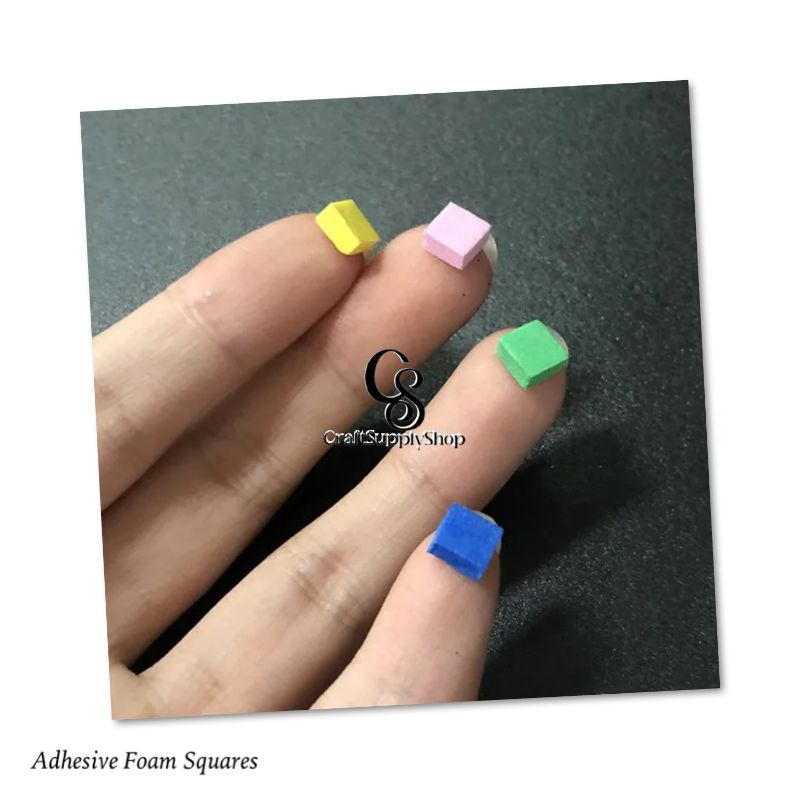 3mm Coloured Double sided Adhesive Foam Squares (4) 3mm Coloured Double sided Adhesive Foam Squares