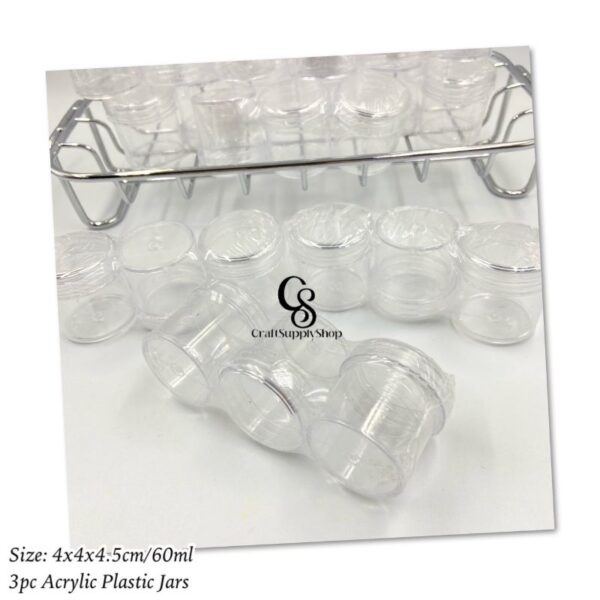 60ml 3pc Acrylic Plastic Jars