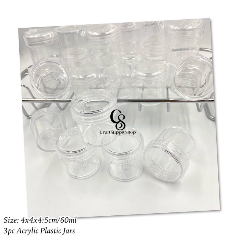 60ml 3pc Acrylic Plastic Jars