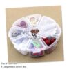 8 Removable Grid Compartment Clear Round Plastic Storage Box, Jewelry and Crafts Organizer Container with Adjustable Dividers