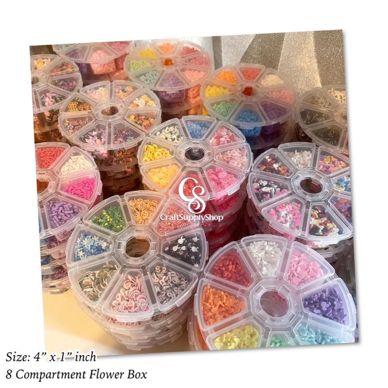 8 Removable Grid Compartment Clear Round Plastic Storage Box, Jewelry and Crafts Organizer Container with Adjustable Dividers 8 Grid Compartment Clear Plastic Round Jewelry Organizer