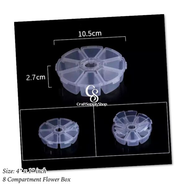 8 Grid Compartment Clear Plastic Round Jewelry Organizer