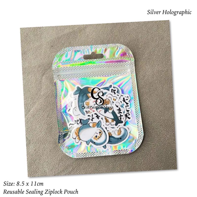 8.5x11cm Reusable Ziplock Pouch (1) Reusable Foil Pouch Makeup Brush Zip Lock Bag Double-Sided Zipper Lock Bag Mylar Bags for Household Storage Jewelry Bracelet Earrings Eyelash Packaging SMall Business packaging