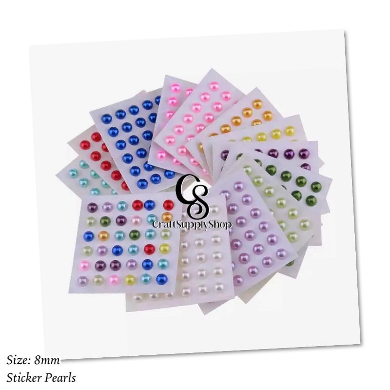 8mm Pearl Sticker Sheets CraftSupplyHQ