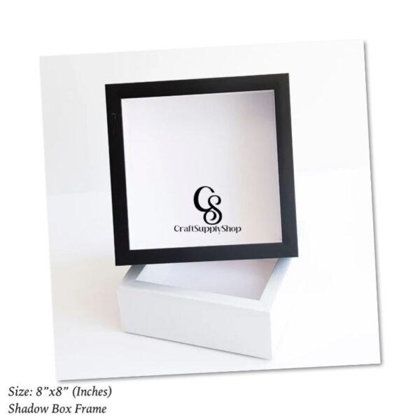 8x8 Shadow Box Picture Frame with Real Glass Deep Wood Memory Box Display case for Flowers, Ticket, Memorabilia, Keepsake, Medal, Art and Photos - 6cm