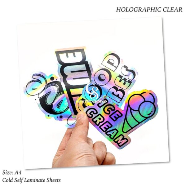 A4 Clear Rainbow Holographic Self Laminating Sheets