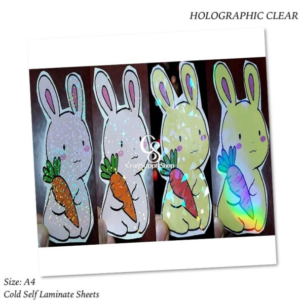 A4 Clear Rainbow Holographic Self Laminating Sheets