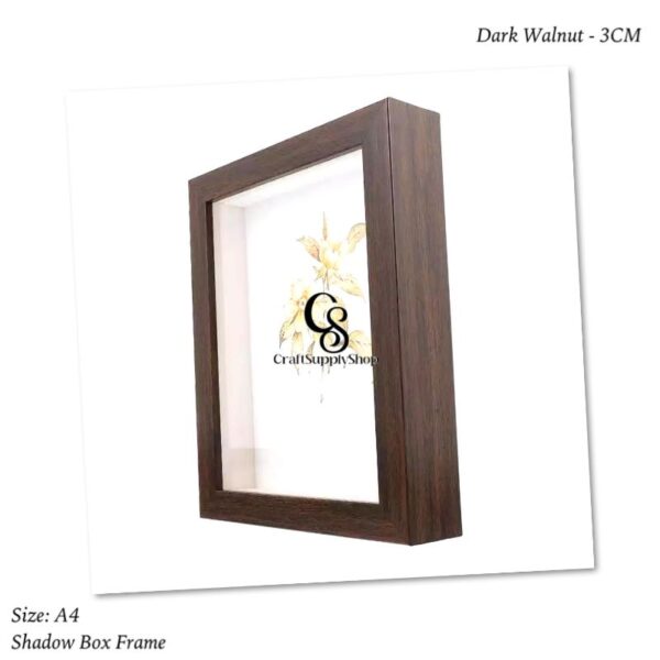 A4 Shadow Box Frame Dark Walnut - 3cm