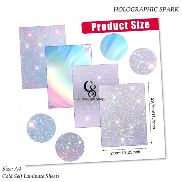 A4 Spark Holographic Self Laminating Sheets