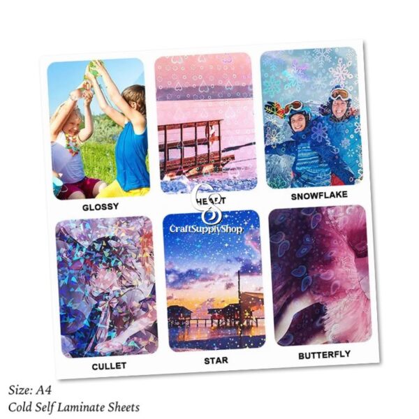 A4 Star Holographic Self Laminating Sheets