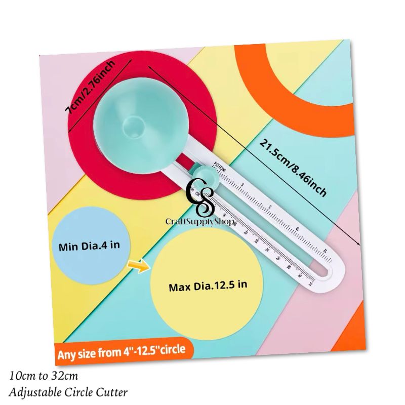 2 Extra blades CraftSupplyShop Manual Round Paper Cutter & Compass Circle Cutting Tool - Blade for DIY Crafting, Scrapbooking, Patchwork, Card Making - Portable Circle Cutter for Paper, Kraft Board, Photo Paper