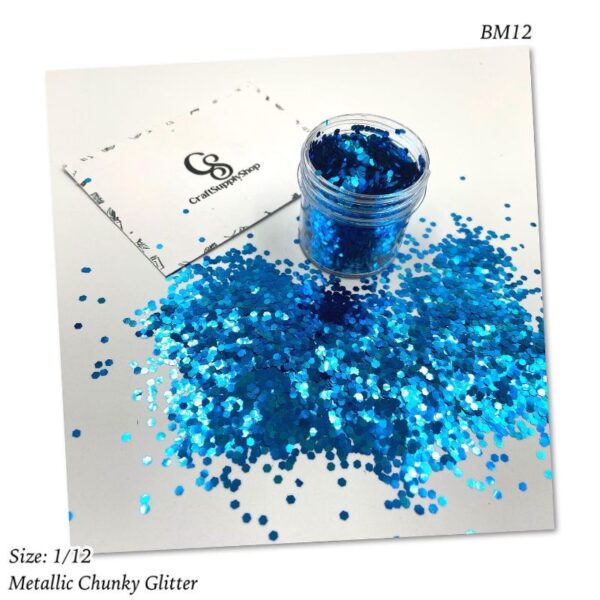 BM12 Blue metallic chunky glitter