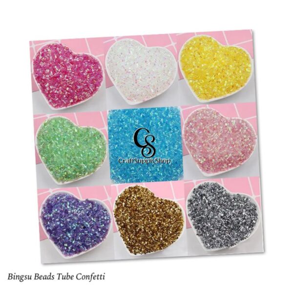 Iridescent Crispy Bingsu Straw Beads for Crunchy Slime 3D Glitter, Slime Supply