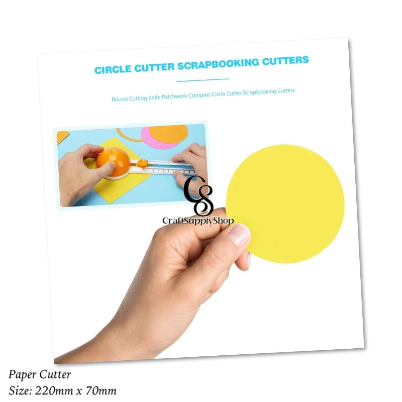 2 Extra blades CraftSupplyShop Manual Round Paper Cutter & Compass Circle Cutting Tool - Blade for DIY Crafting, Scrapbooking, Patchwork, Card Making - Portable Circle Cutter for Paper, Kraft Board, Photo Paper