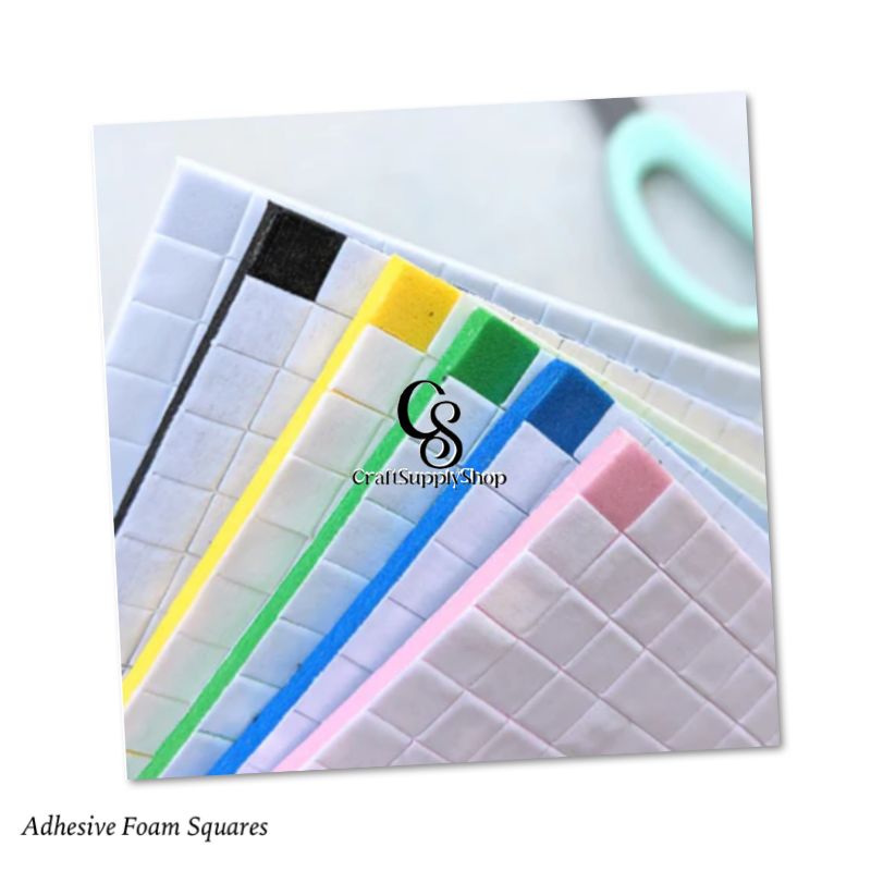 3mm Double sided Coloured Adhesive Foam Squares CraftSupplyHQ