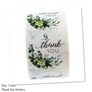Floral Thank You Sticker - 1 roll