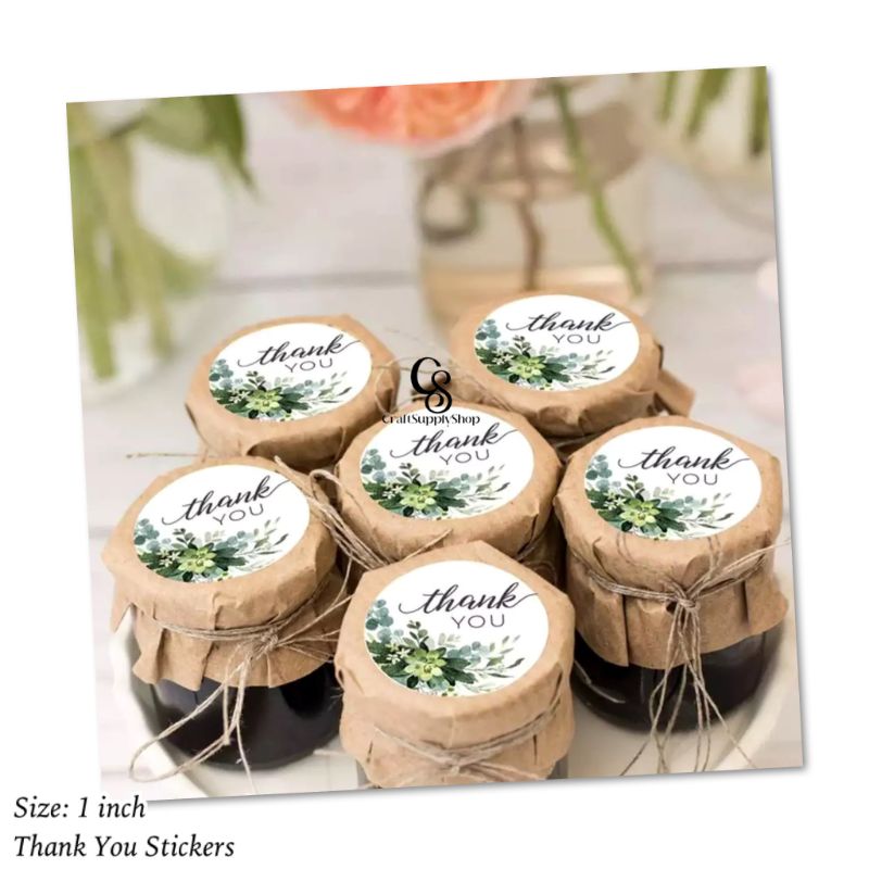 Floral Thank You Sticker - 1 roll