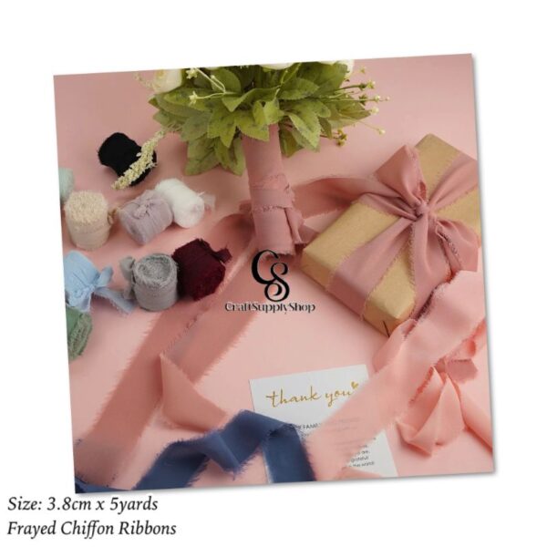 Frayed Chiffon Silk Cotton Ribbon