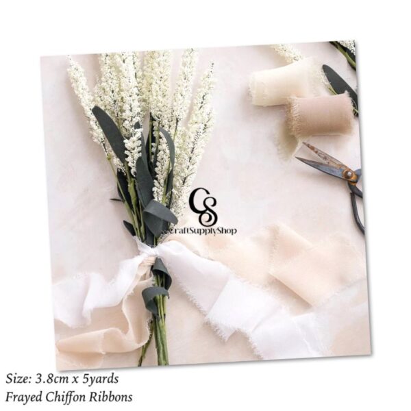 Frayed Chiffon Silk Cotton Ribbon