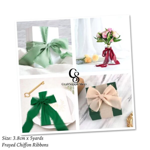 Frayed Chiffon Silk Cotton Ribbon