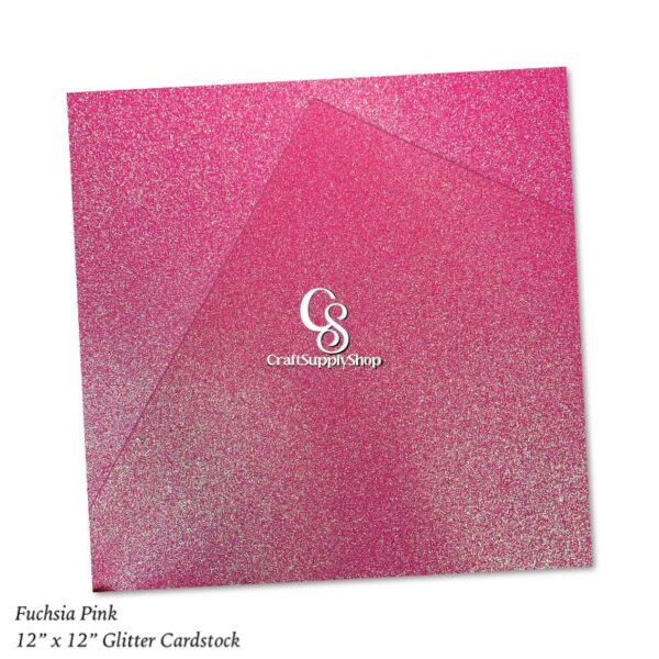 Fushcia Pink 12 x 12 inch glitter cardstock