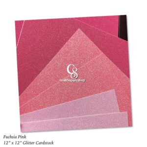 Pink 12 x 12 inch glitter cardstock
