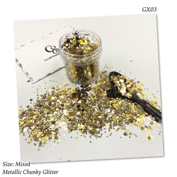 GX03 Gold metallic chunky glitter