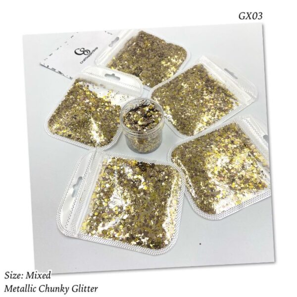 GX03 Gold metallic chunky glitter