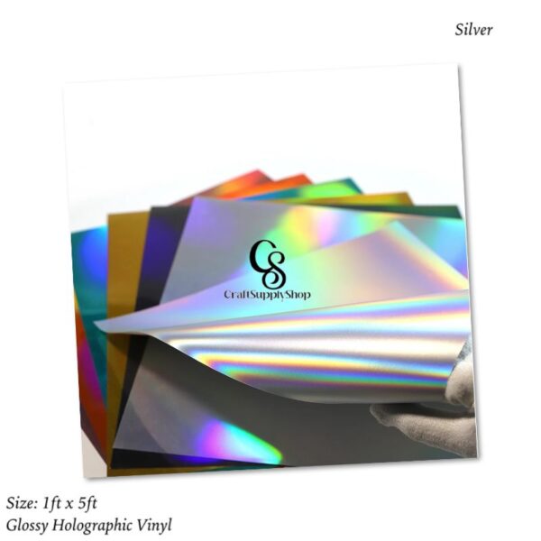 Glossy Holographic Vinyl - Silver