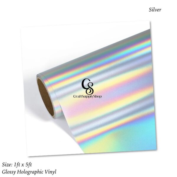 Glossy Holographic Vinyl - Silver