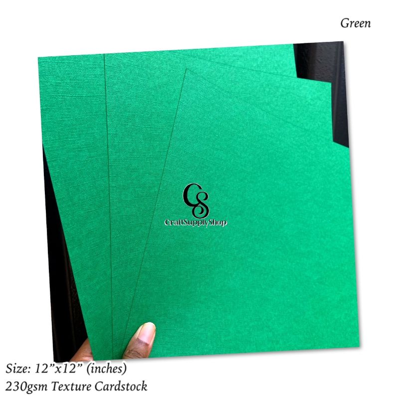Green 230gsm Textured Cardstock (1) 230gsm Green Textured cardstock